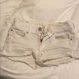 White jean shorts